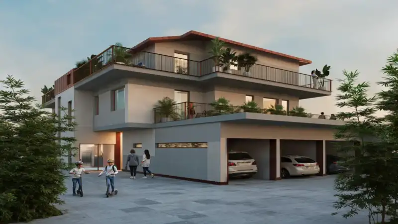 Three-room apartment with terrace and garage in new complex with pool, in Salò, Salò